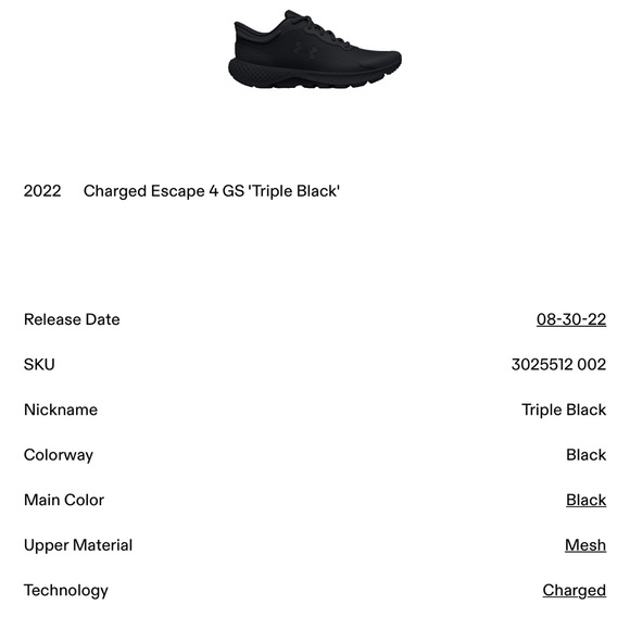 Under Armour BGS Charged Escape 4 - Picture 2 of 2